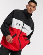 Religion Oversized Lightweight Color Block Jacket In Black