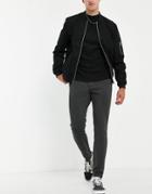 Only & Sons Stretch Jersey Pants In Dark Gray-grey