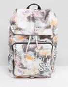 Asos Backpack With All Over Graffiti Design - Multi