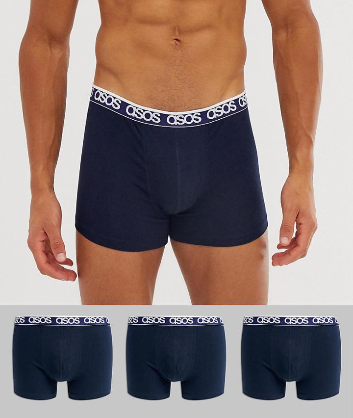 Asos Design Pyjama Shorts In Black With Branded Waistband - Navy