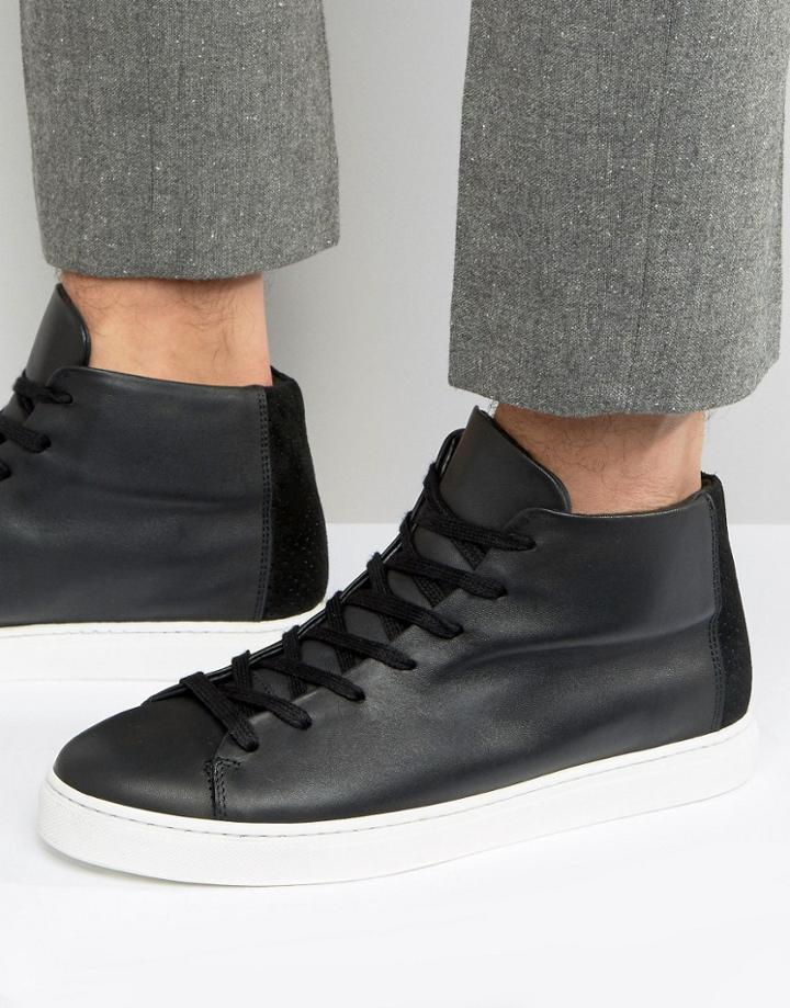 Selected Homme David Hi Top Sneakers - Black