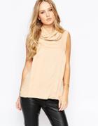 Y.a.s Wara Funnel Neck Top - Beige