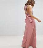 Maya Sleeveless Sequin Bodice Maxi Dress With Cutout And Bow Back Detail - Pink