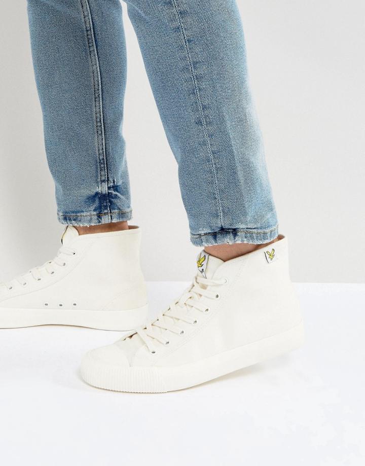 Lyle & Scott Logo Hi Top Sneaker Off White - White