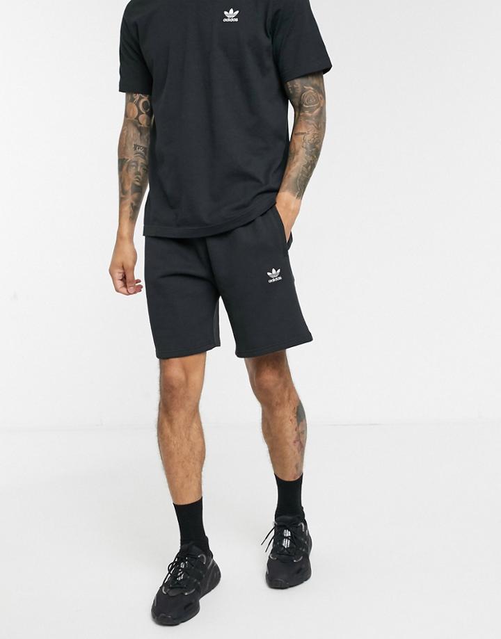 Adidas Originals Essentials Shorts In Black With Small Logo