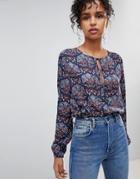 Pepe Jeans Nicole Floral Print Blouse - Navy