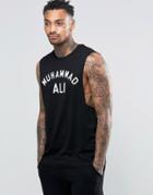 Asos Muhammed Ali Sleeveless T-shirt With Dropped Armhole - Black