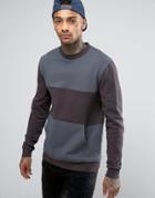 Asos Sweatshirt With Cut & Sew Panels - Black