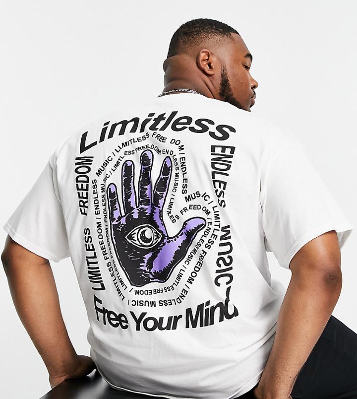 Hnr Ldn Plus 'limitless Free Mind' T-shirt In White