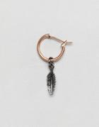 Simon Carter Feather Hoop Earring In Rose Gold & Antique Silver - Gold