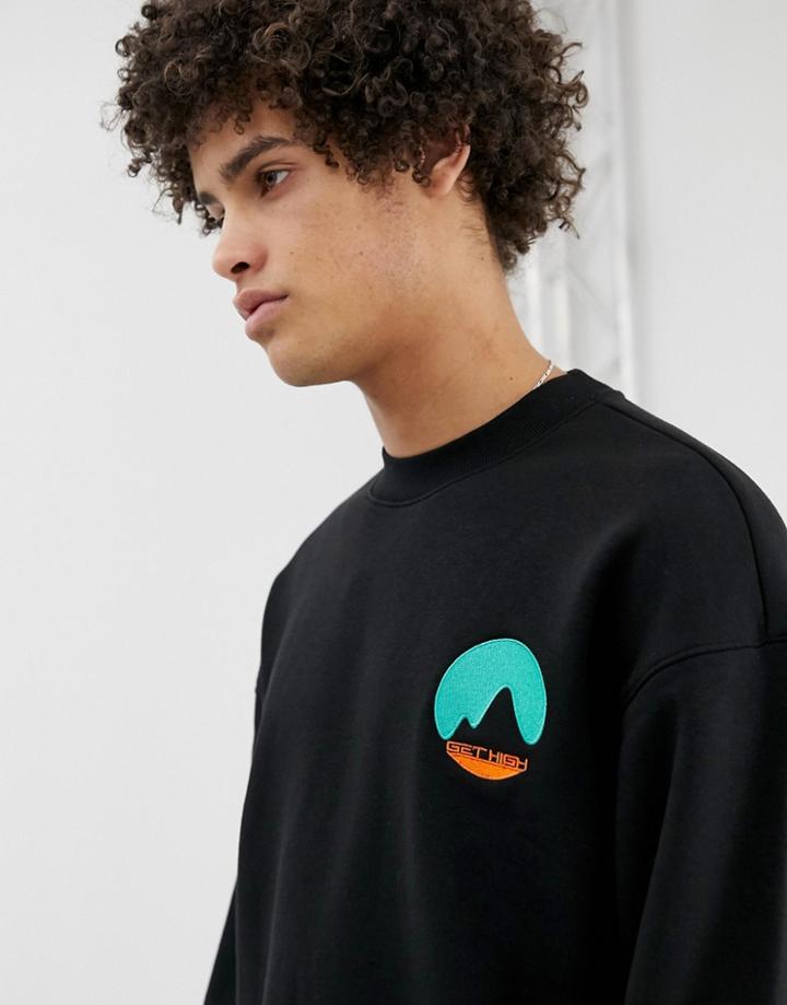 Weekday Big Steve Get High Sweatshirt - Black