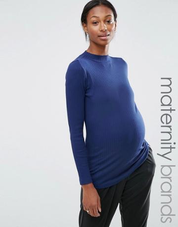 New Look Maternity Roll Neck Top - Blue