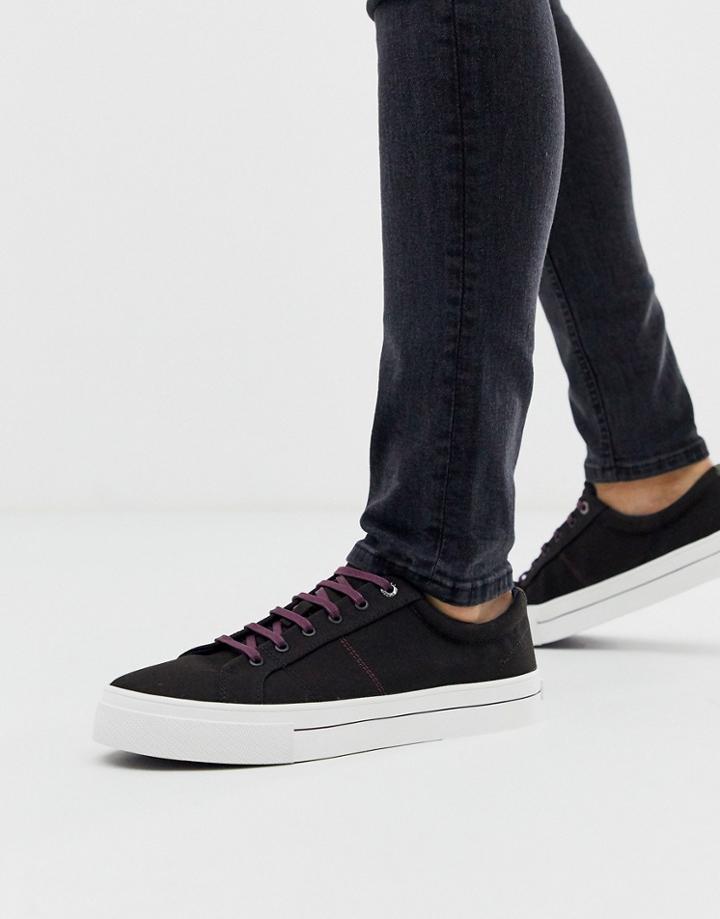 Ted Baker Esheron Canvas Sneakers In Black