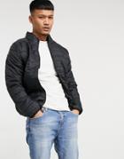 Soul Star Lightweight Puffer With Carry Pouch In Black
