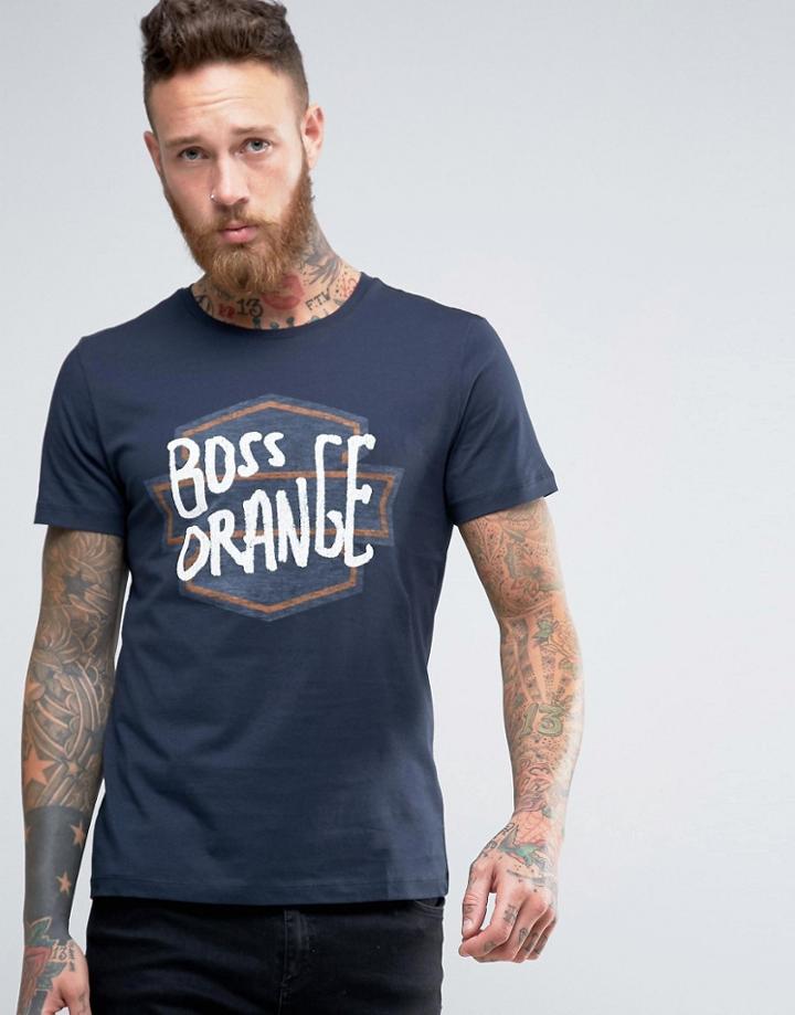 Boss Orange By Hugo Boss Tommi 1 T-shirt Biker Logo - Navy