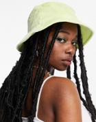 Asos Design Velour Bucket Hat In Lime-green