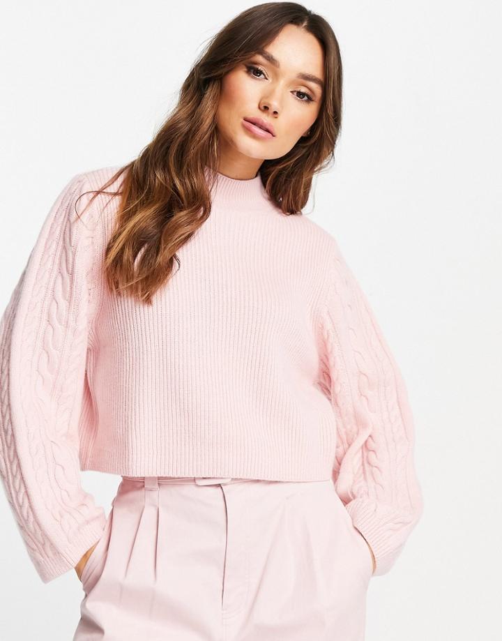 & Other Stories Wool Cable Knit Sweater In Pink - Part Of A Set