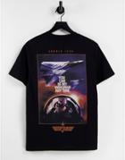 Asos Design T-shirt With Topgun Print In Black