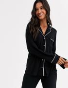 Lindex Eco Viscose Soft Revere Pyjama Top In Black