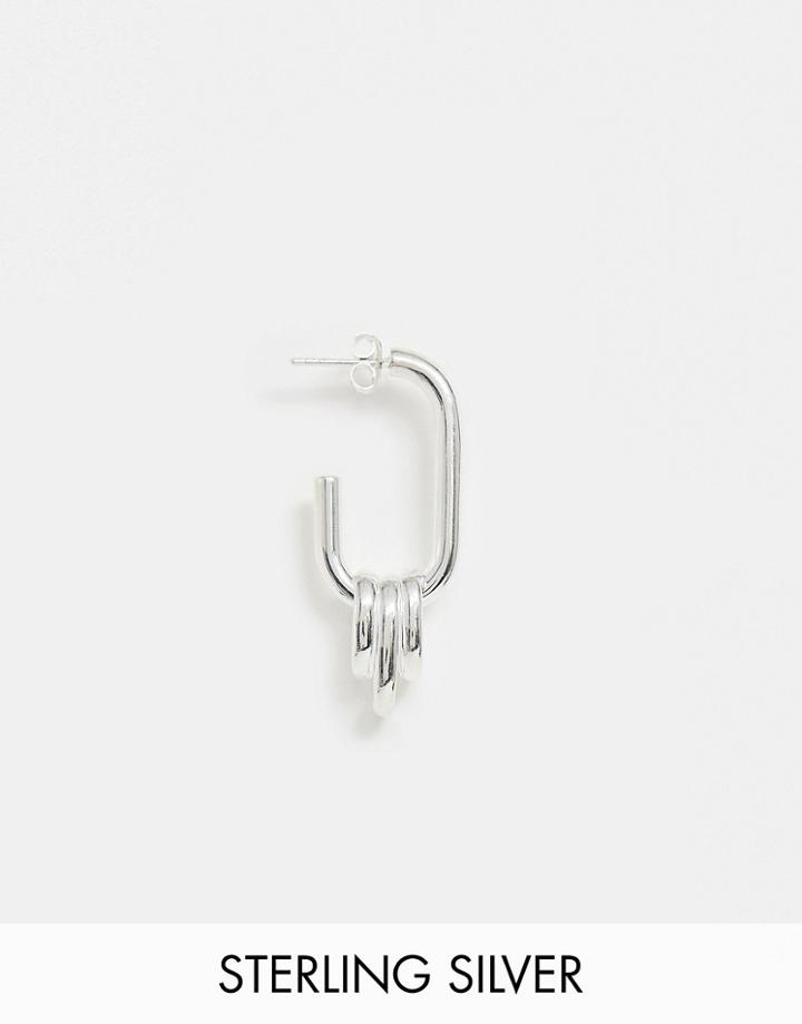 Asos Design Sterling Silver Statement Hoop Earring - Silver