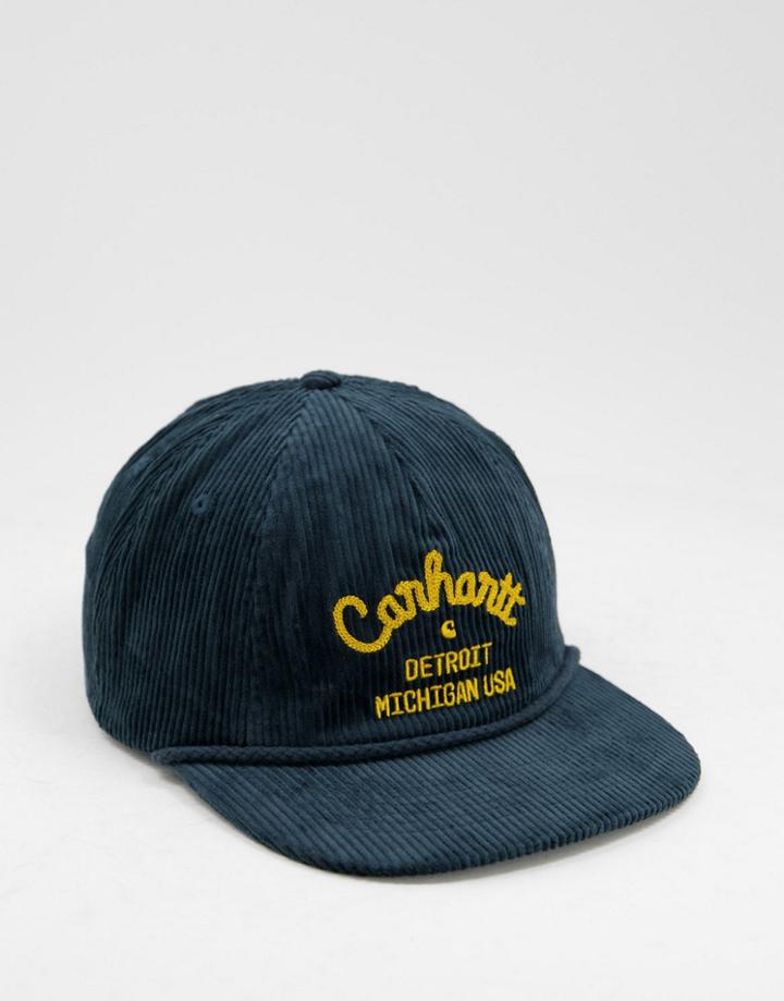 Carhartt Wip Dennis Corduroy Unstructured Cap In Green