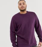 Asos Design Plus Sweatshirt In Dark Purple - Purple
