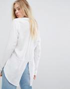 Hollister Boyfriend Shirt With Slit Back Detail - White