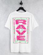 Topman Oversized Tee With Front And Back Rave Print In White
