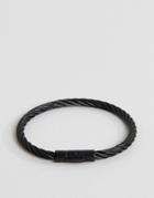 Tommy Hilfiger Cable Wire Bracelet In Black - Black