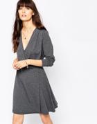 Selected Milla Longsleeve Dress - Dark Gray Melange