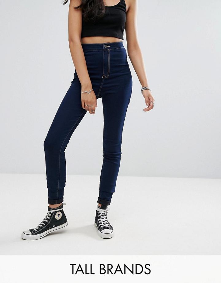 Noisy May Tall Mid Wash Skinny Jean - Blue