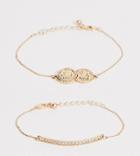 River Island Two Pack Of Bracelets In Gold - Yellow