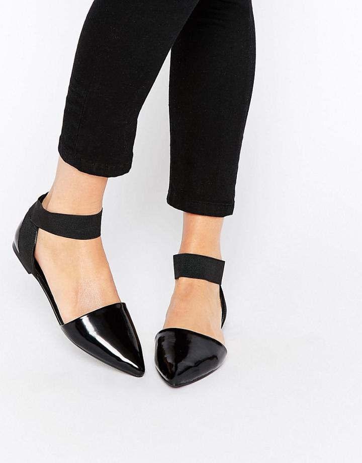 Asos Lorelle Pointed Ballet Flats - Black