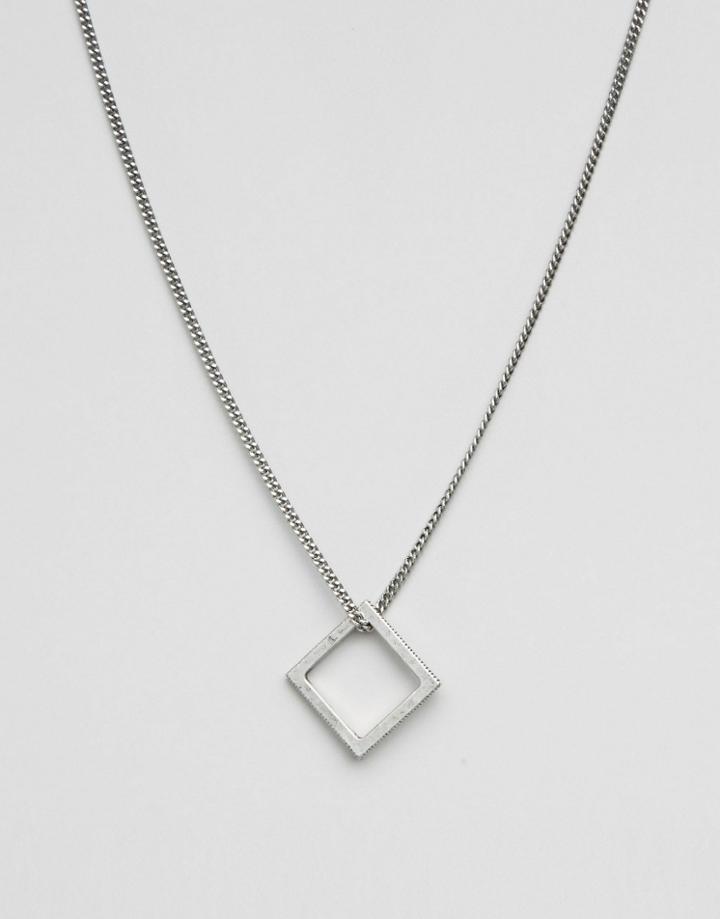 Icon Brand Square Necklace In Silver - Silver