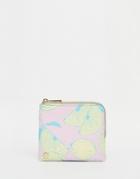 Mi-pac Coin Purse In Lemon Print - Pink