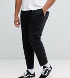 Asos Plus Slim Cropped Chinos In Black - Black