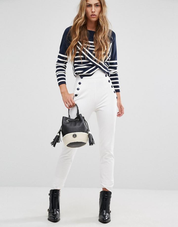 Tommy Hilfiger Tommyxgigi High Waist Button Detail Skinny Pants - White
