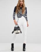 Tommy Hilfiger Tommyxgigi High Waist Button Detail Skinny Pants - White