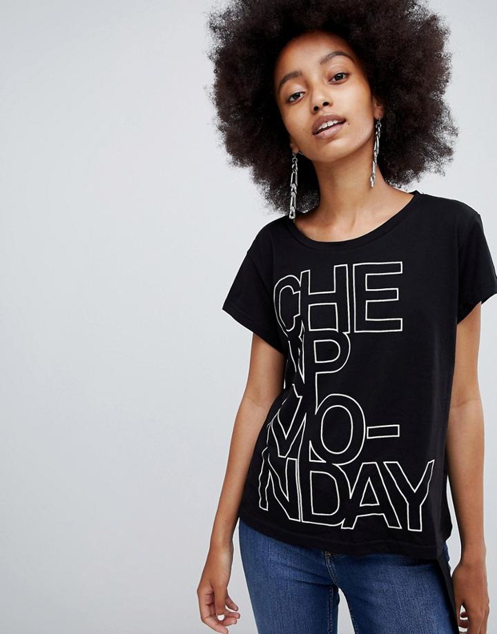 Cheap Monday Concrete Logo Have T-shirt - Black