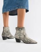 Qupid Pointed Western Ankle Boots - Multi