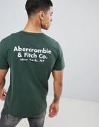 Abercrombie & Fitch Address Logo Back Print T-shirt In Green - Green
