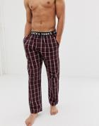 Jack & Jones Woven Check Lounge Pant - Red