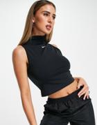 Nike Essential Sleeveless Top With Mock Neck In Black