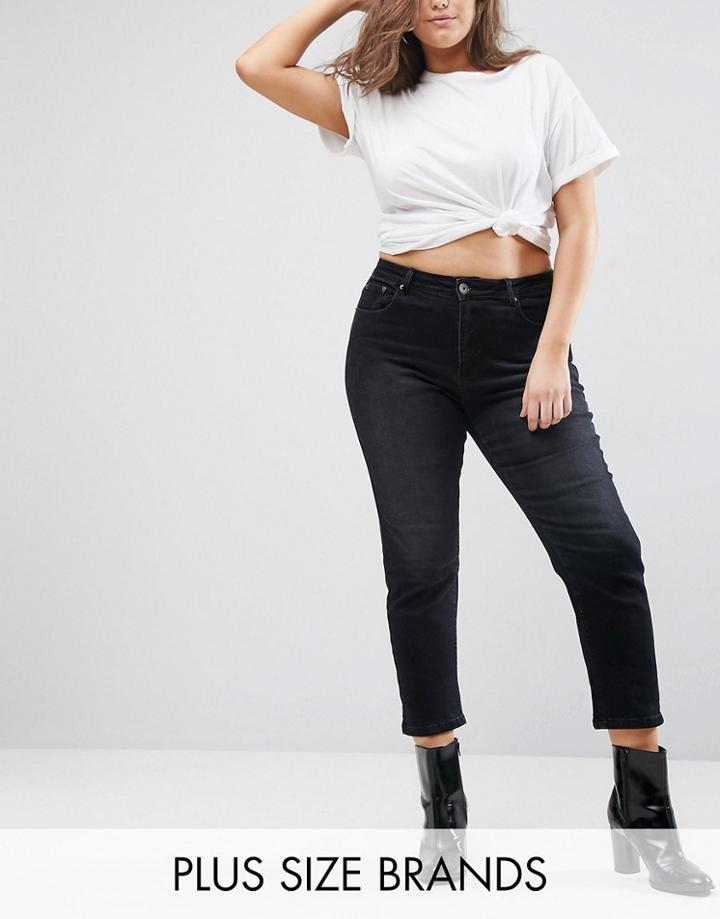 Liqour & Poker Plus High Waisted Slim Mom Jean - Black