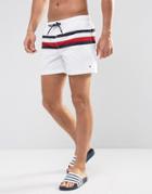 Tommy Hilfiger Swim Shorts Icon Stripe In White - White