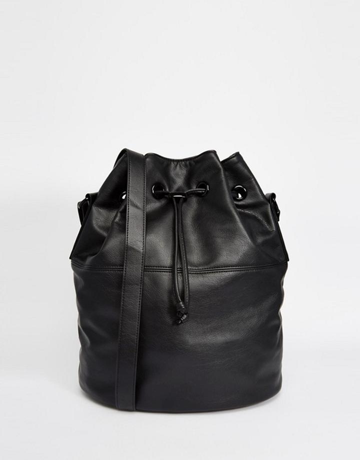 Monki Drawstring Duffle Bag - Black
