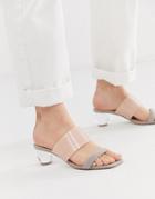 Asos Design Hamlet Ball Heel Mules In Gray And Pink - Gray