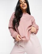 Missguided Set Oversized Sweatshirt In Mauve-pink