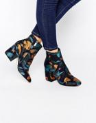 Asos Rachelle Jacquard Heeled Ankle Boots - Multi