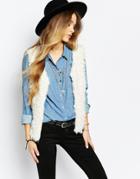 Blend She Flynn Faux Fur Vest - 20006 Snow White